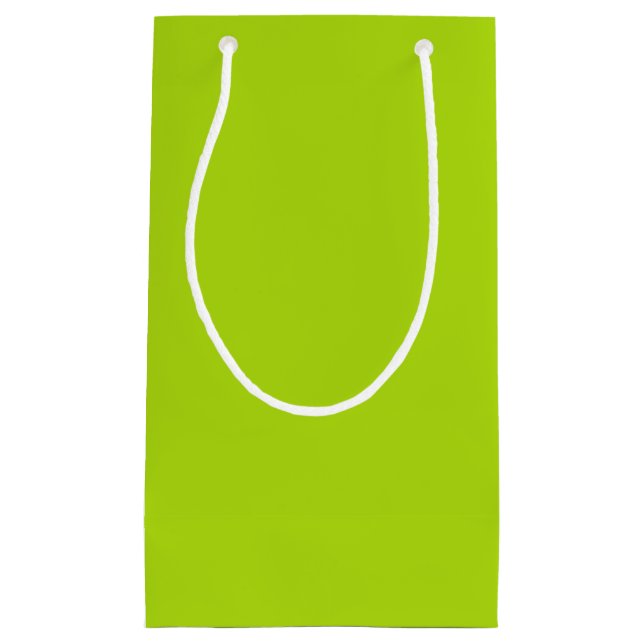 Solide Limettengrüne Farbe Kleine Geschenktüte (Vorderseite)