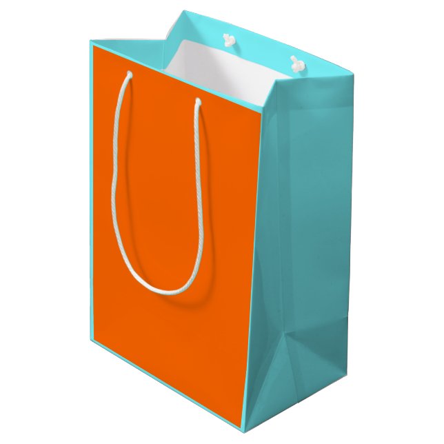 solide Neonfarben Mittlere Geschenktüte (Rückseite Schrägansicht)