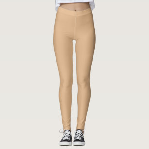 Solide Sandy Beige Leggings, Spring Neutral Leggings