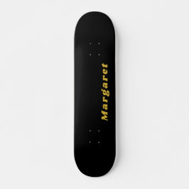 Solide schwarze Skateboard mit Ihrem Namen im Stil