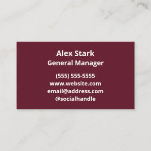 Solide Wine Red Business Cards Visitenkarte