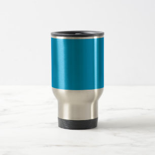 Solider Cyan-Blauer Hintergrund   Minimalistischer Reisebecher