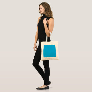 Solider Cyan-Blauer Hintergrund   Minimalistischer Tragetasche