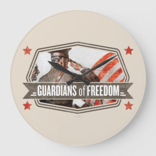 Solider Guardian of Freedom Große Wanduhr