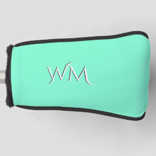 Solides Aquamarin Monogramm Golf Headcover