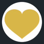 Solides Goldherz Runder Aufkleber<br><div class="desc">Dieser Rundaufkleber mit einem formschön massiven Goldherz dient als feierliche Ergänzung zu Weinflaschen,  Bonbons,  Geschenktaschen oder anderen Gastgeschenken für Brautpartys,  Proben,  Hochzeiten,  Valentinstag-Party oder Jubiläumsfeiern. Personalisieren Sie mit den Namen der Braut und Bräutigam!</div>