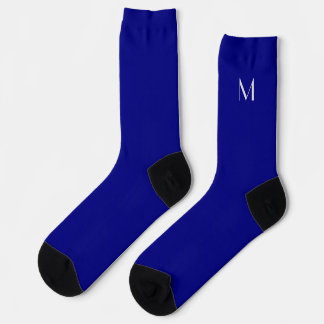 solides Navy Blau - Monogramm hinzufügen Socken