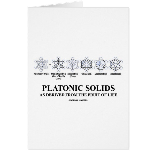 Solides platoniques comme dérivés du fruit de la (Devant)