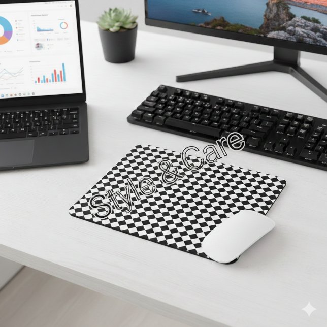 Solides Schwarz-Weiß-Chevron-Muster Mousepad (Solid Black and White Chevron Pattern Mouse Pad)