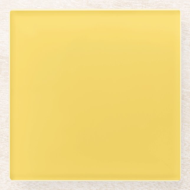Solides Senfgelb Glasuntersetzer (Vorderseite)