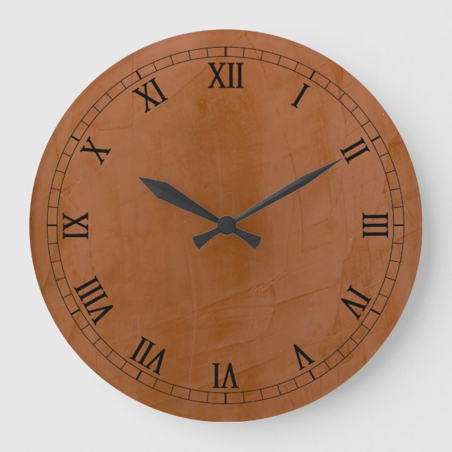 Solides Tangerine Große Wanduhr (Vorderseite)