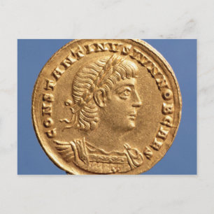 Solidus of Constantine II Caesar cuirassed Postkarte
