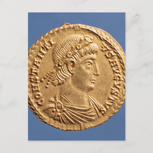 Solidus of Constantinius II Postkarte (Vorderseite)