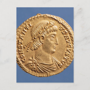 Solidus of Constantinius II Postkarte