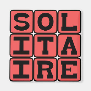 Solitaire, Ein-Personen-Kartenspiel Magnet