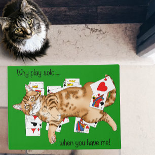 Solitaire Game Cards Cat Fußmatte