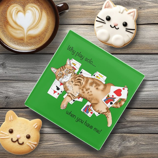 Solitaire Game Cards Cat Glasuntersetzer (Von Creator hochgeladen)