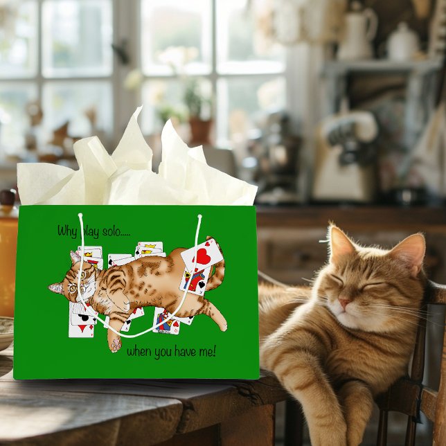 Solitaire Game Cards Cat Große Geschenktüte (Von Creator hochgeladen)