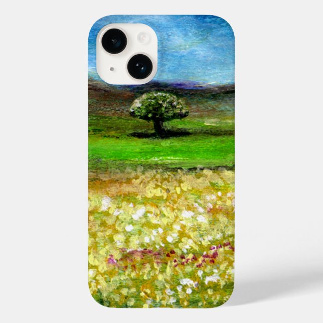 SOLITÄRISCHER BAUM IM BEREICH DER GELBEN BLUME, TU Case-Mate iPhone HÜLLE (Rückseite)