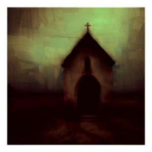Solitary Chapel in Dusk Poster