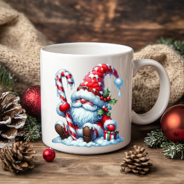 Solitary Christmas Gnome with Candy Kaffeetasse