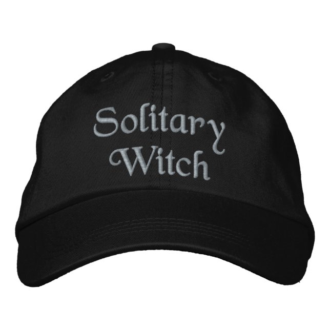 Solitary Hexe Zitat Lila Personalisiert Black Bestickte Baseballkappe (Vorderseite)