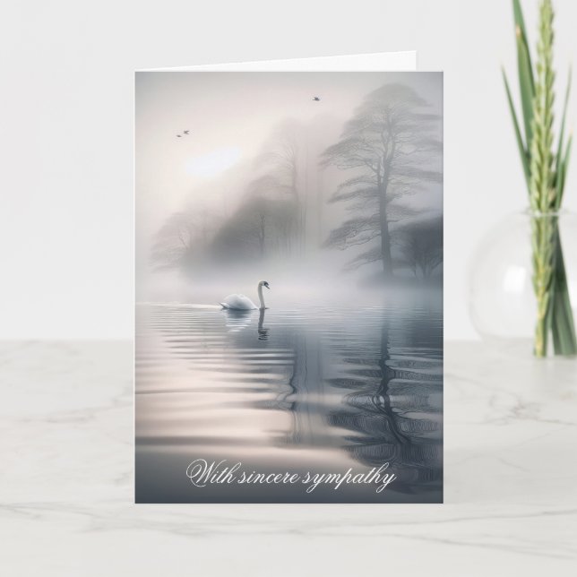 Solitary Swan Auf Mistral Beileid Karte (Vorderseite)