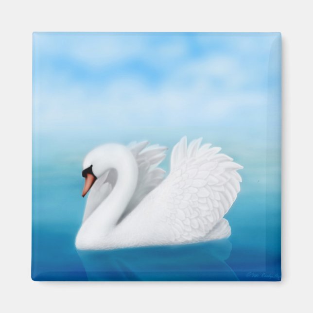 Solitary Swan Magnet (Vorne)