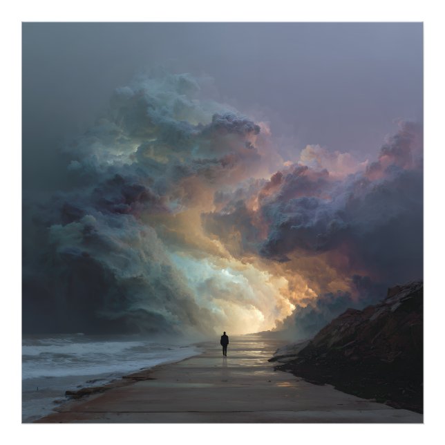 Solitary Walker Storm Cloud Gateway Fotodruck (Vorne)