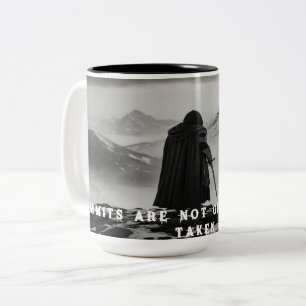Solitary Warrior Tasse - Schwarz & Weiß Fantasie
