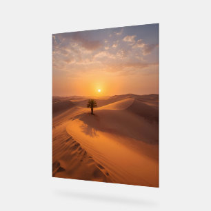 Solitude du désert - Dunes d'or au coucher du sole