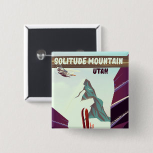 Solitude Mountain Utah Vintage-Reiseplakat. Button