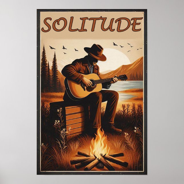 Solitude rustique dans une affiche sauvage de mont (Devant)