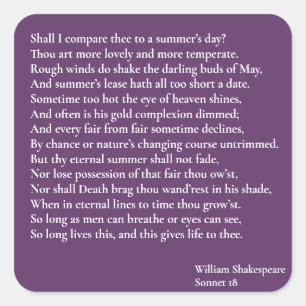 Soll ich dich mit einem Sommertag vergleichen? Son Quadratischer Aufkleber