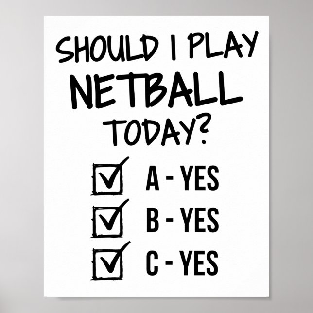 Soll ich heute Netball spielen? Poster (Vorne)