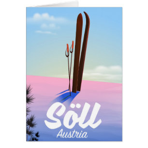 Söll, Österreich Skifahrplakat