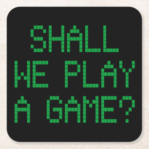 Sollen wir ein Spiel spielen? Rechteckiger Pappuntersetzer