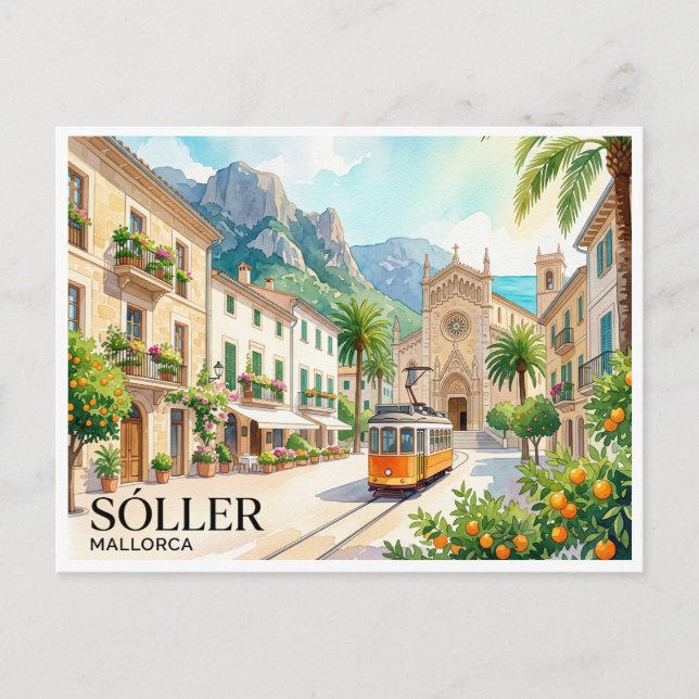 Sóller Spanien Postkarte (Vorderseite)