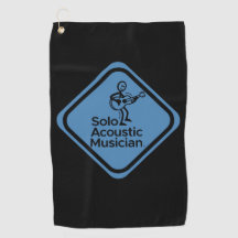 Solo Acoustic Musician Golf Handtuch Blau