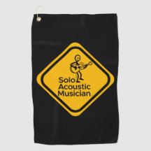Solo Acoustic Musician Golf Handtuch Gelbes Logo
