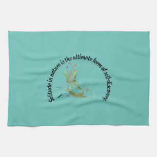 Solo in der Natur die ultimative Form der Selbstfi Geschirrtuch