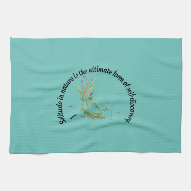 Solo in der Natur die ultimative Form der Selbstfi Geschirrtuch (Horizontal)