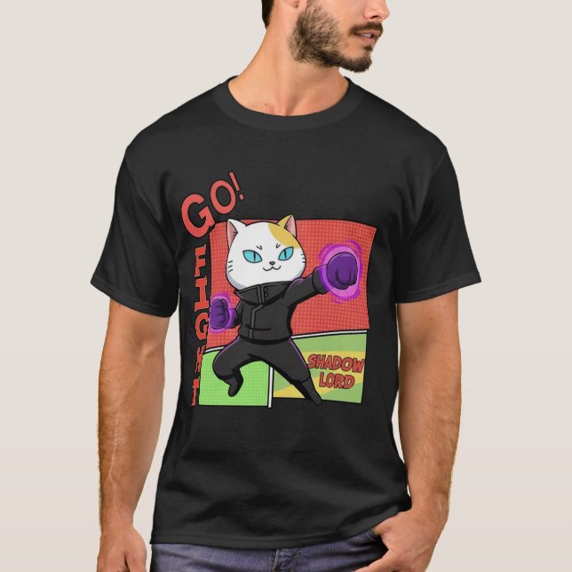 Solo Meow-ling Level Up Retro Poster T-Shirt (Vorderseite)