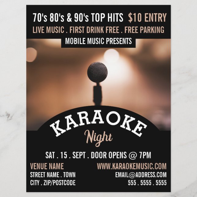 Solo Microphone, Karaoke-Eventwerbung Flyer (Vorne)