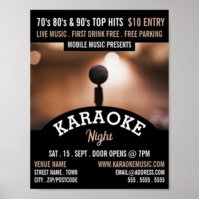 Solo Microphone, Karaoke-Eventwerbung Poster (Vorne)