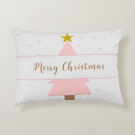 Solo Pink Weihnachtsbaum und Golden Star Dekokissen