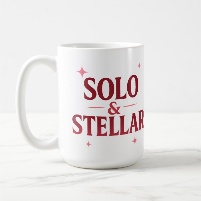 Solo & Stellar modernes Valentinstag-Zitat-Design Kaffeetasse (Links)