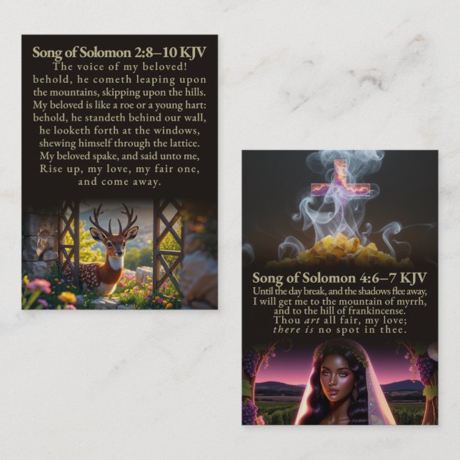Solomon 2:8-10 und 4:6-7 KJV Card Box Visitenkarte (Vorne/Hinten)