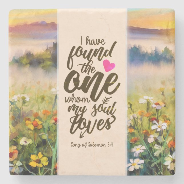 Solomon 3:4 Ich habe die Eine Bibel gefunden Steinuntersetzer (Vorderseite)