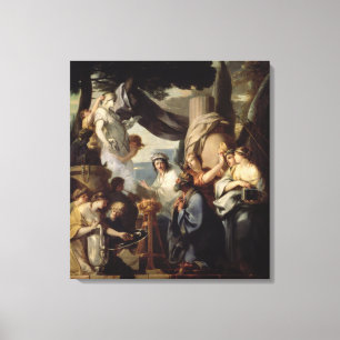 Solomon, der ein Opfer zu den Idolen bringt Leinwanddruck